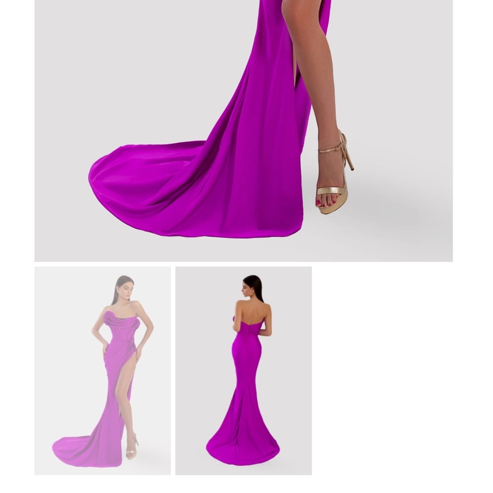 Strapless Magenta Gown never worn - Picture 2 of 6